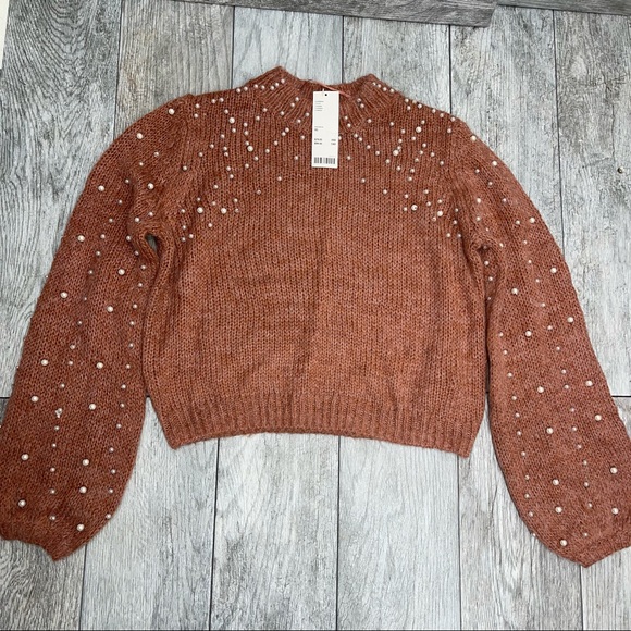 Urban Outfitters Sweaters - Urban Outfitters Red Chunky Fuzzy Crop Sweater Xs
